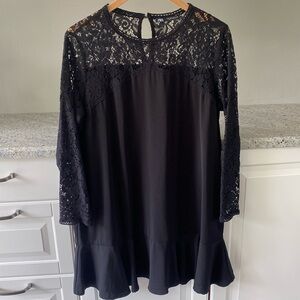 Zara black long sleeve lace dress size XL